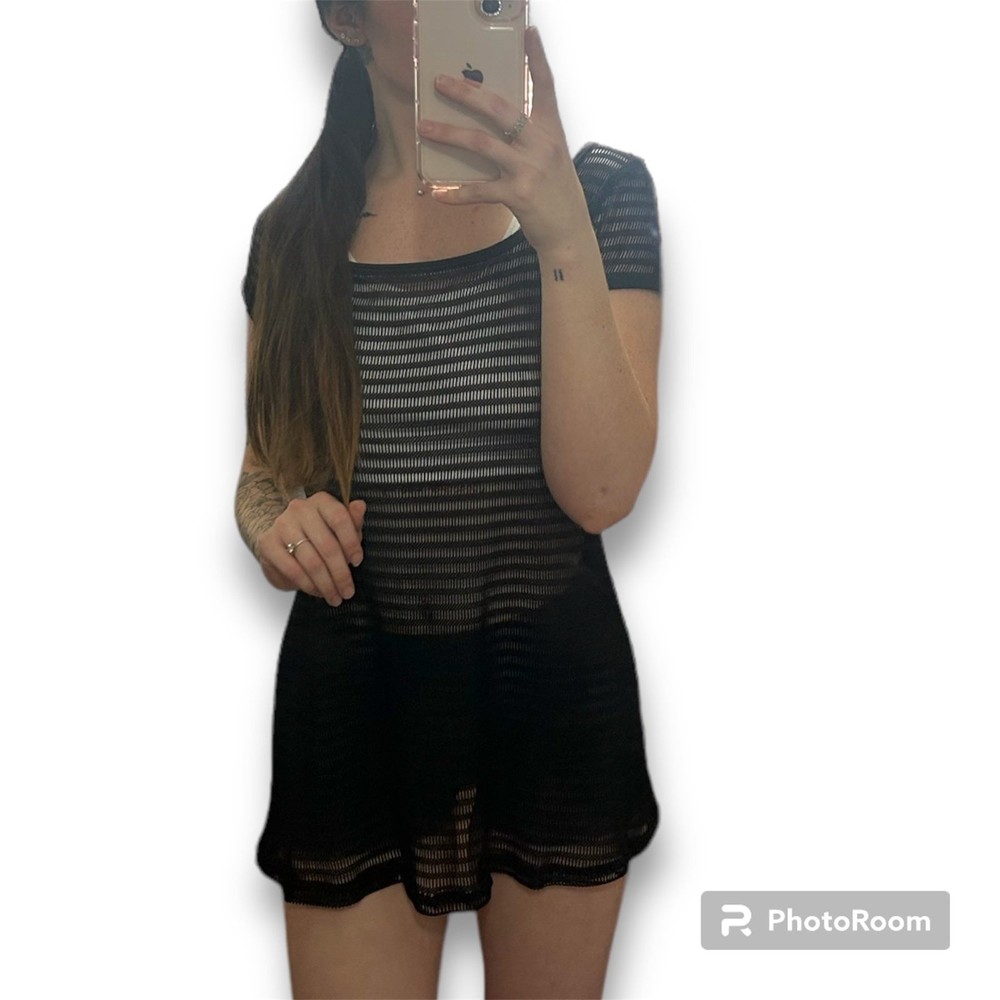 Black Mesh Swim Suit Cover Up
